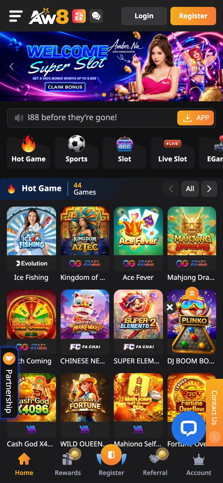 AW8 Pro Singapore mobile home screen