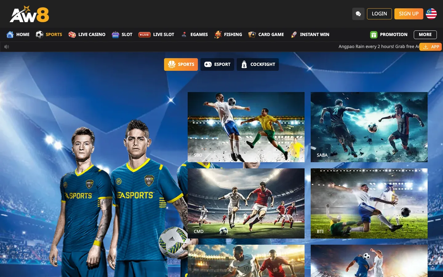 Pembekal sportsbook AW8 Pro