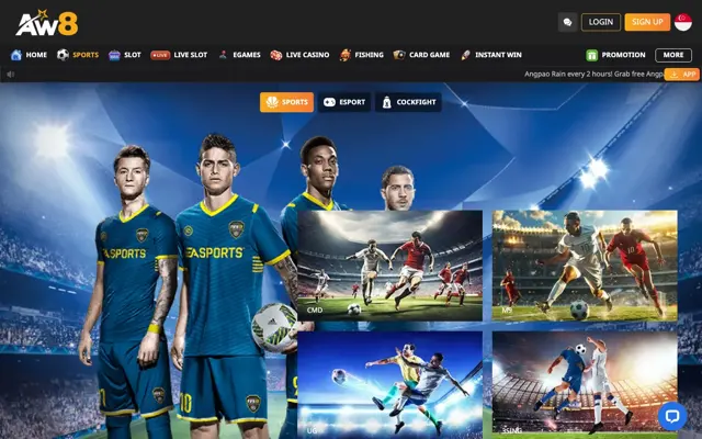 AW8 Pro Singapore sportsbook page