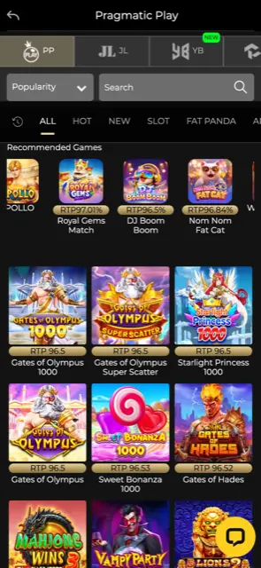 Lobi slot Pragmatic Play GOD55 di telefon dengan Gates of Olympus 1000