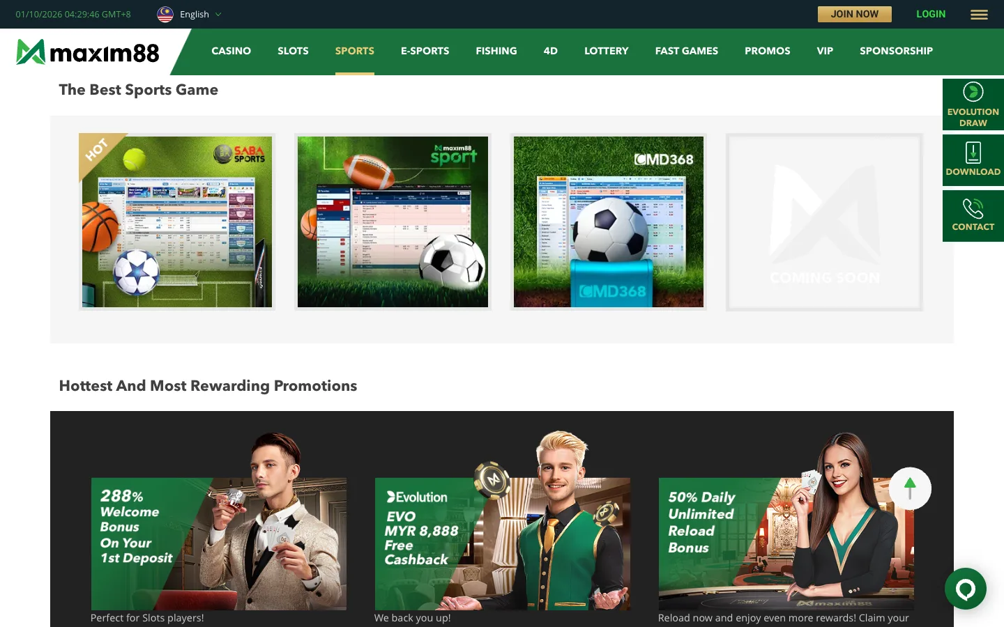 Pembekal sportsbook Maxim88