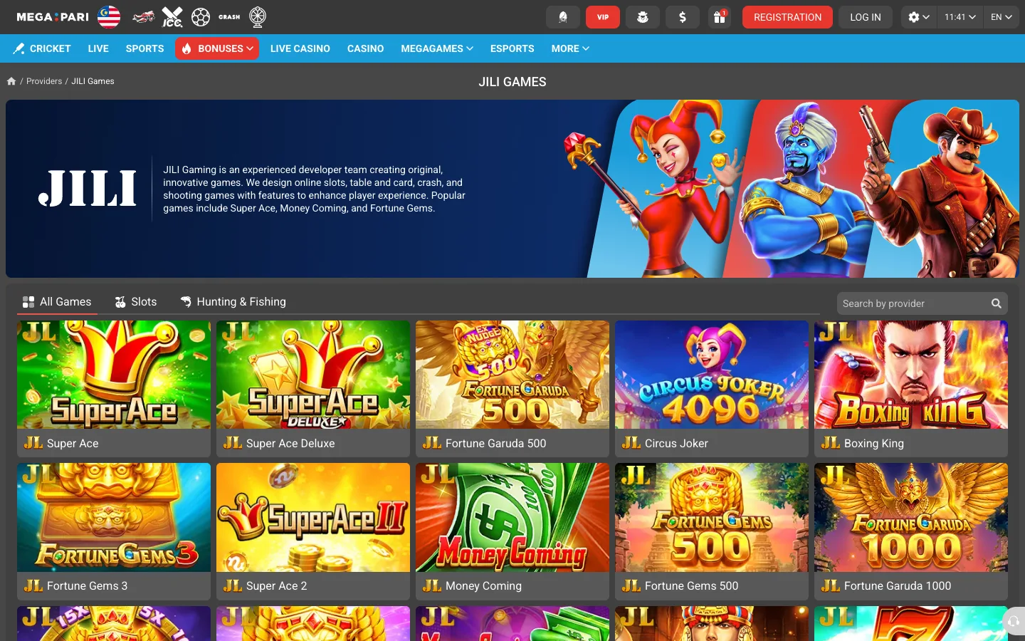 Halaman JILI Games di Megapari