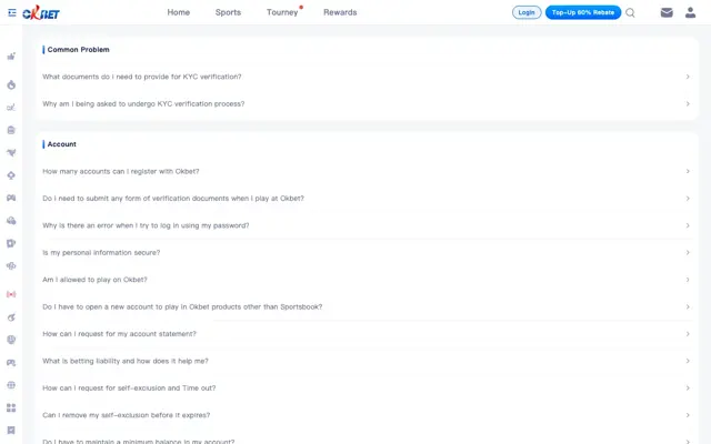 OKBet Help Center and FAQs with KYC and account questions