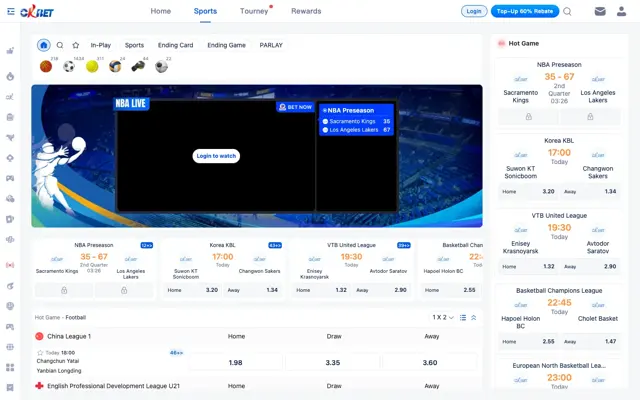 OKBet sportsbook with an NBA preseason live stream, Korea KBL and basketball odds