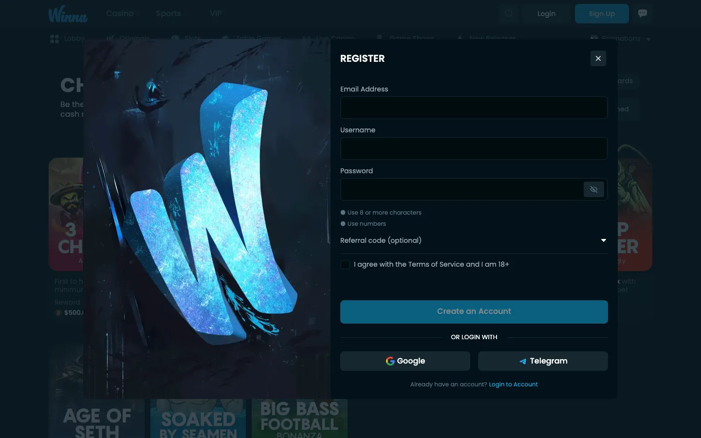 Winna registration form